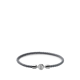 [FSMI00300] Nexus Leather Bracelet, Sterling Silver, Grey