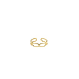 [FSDL03800] Square Link Ring, Goldplated